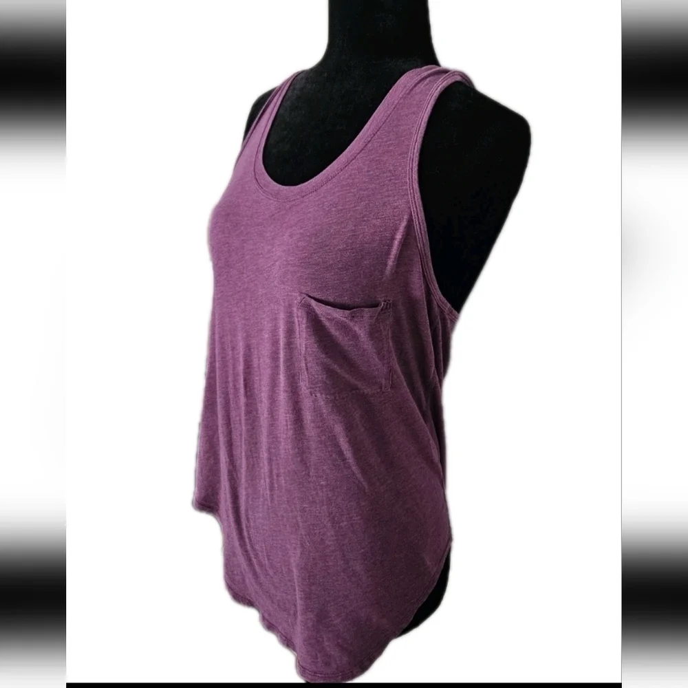 Lululemon Womens Heathered Plum Purple Yogi Racer Back Soft Workout Tank M